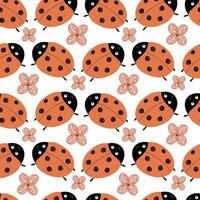 Seamless ladybug pattern. For baby clothes, wallpaper, wrapping paper vector