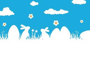 Happy Easter banner, poster, greeting card. Happy Easter background with negative space area vector