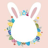 Happy Easter banner, poster, greeting card. Happy Easter background with negative space area vector