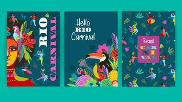 Set of bright abstract templates. Brazil carnival. Vector design for carnival concept and other use