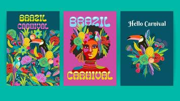 Set of bright abstract templates. Brazil carnival. Vector design for carnival concept and other use