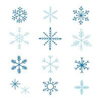 Set of hand drawn snowflakes vector