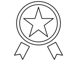 Exclusive benefits icon black and white - star award vector