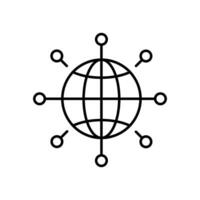 Global network icon. Editable stroke. Vector illustration design.