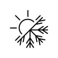 Hot and cold symbol. Editable stroke. Vector illustration design.