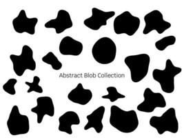 Abstract Blob Collection. Vector liquid shadows random shapes. Black cube drops simple shapes. vector illustration isolate on white background.