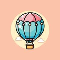 cute vector design illustration, hot air balloon illustration icon