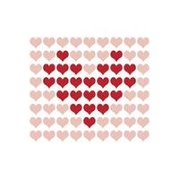 Pink vector heart shape with dark red heart frame inside