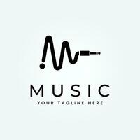 letter M Music logo design collection with gradient style vector