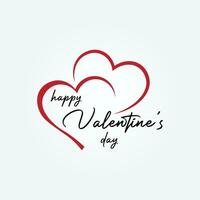 contento San Valentín día texto logo vector y creativo corazones expresión