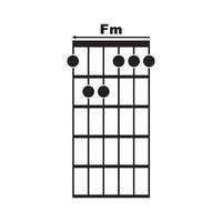 Fm guitar chord icon vector