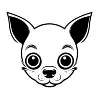 Cute dog vector black and white cartoon character design collection. White background. Pets, Animals.