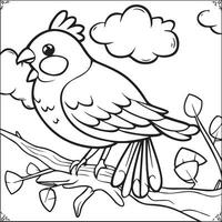Bird coloring pages vector