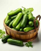 AI generated Fresh Cucumber with Water Droplets. Generative AI photo