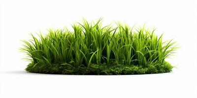 AI generated Fresh Green Grass Isolated on White Background. Generative AI photo