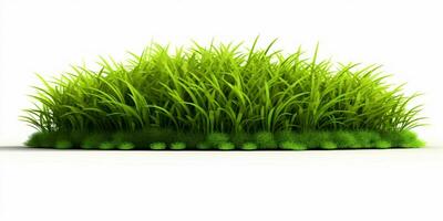 AI generated Fresh Green Grass Isolated on White Background. Generative AI photo