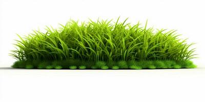 AI generated Fresh Green Grass Isolated on White Background. Generative AI photo