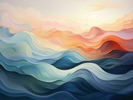 AI generated Abstract Colorful Waves Background. Generative AI photo