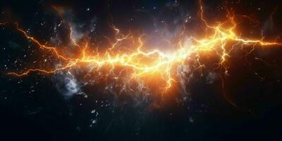 AI generated Energy Lightning. Thunderbolt Background. Generative AI photo