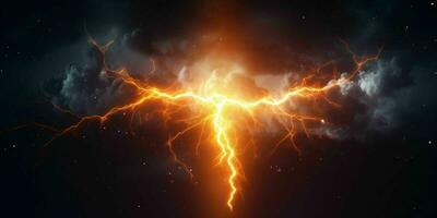 AI generated Energy Lightning. Thunderbolt Background. Generative AI photo