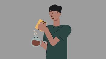 2d animated coffee lover video