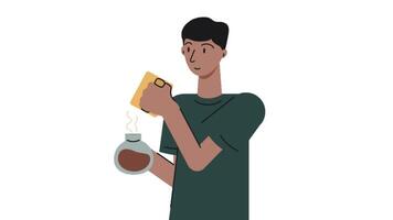 2d animiert Kaffee Liebhaber video