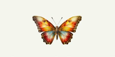 AI generated Beautiful and Colorful Butterfly Isolated on White Background. Generative AI photo