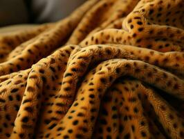 AI generated Leopard Fur Pattern Texture Background. Leopard Wool Fabric. Generative AI photo