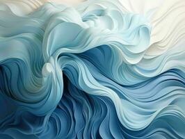 AI generated Abstract Blue and White Waves Background. Generative AI photo
