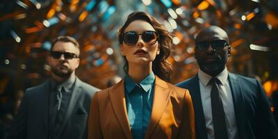 AI generated A Group of Ethnically Diverse Business Team. Professional Entrepreneur. Generative Ai photo