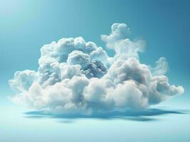 AI generated White Clouds Isolated on Blue Studio Background. Fluffy Cloud. Generative AI photo