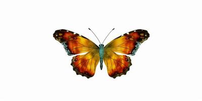 AI generated Beautiful and Colorful Butterfly Isolated on White Background. Generative AI photo