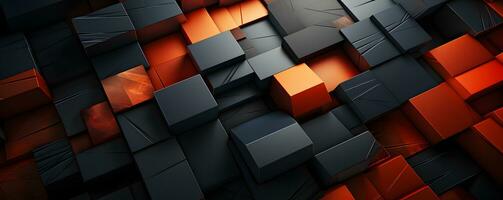 AI generated Elegant Black and Gold Geometric Background with Metal Effect. Futuristic Background. Generative Ai photo