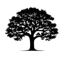 árbol silueta aislado en blanco vector