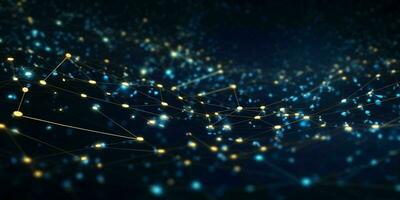 AI generated Technology Network Connection Background. Big Data Banner. Generative AI photo