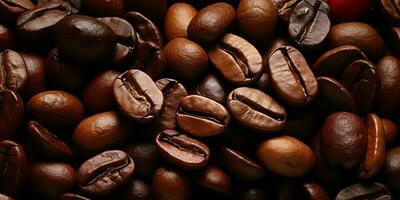 AI generated Coffee Beans Background. Roasted Coffee Texture Background. Generative AI photo