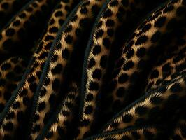 AI generated Leopard Fur Pattern Texture Background. Leopard Wool Fabric. Generative AI photo