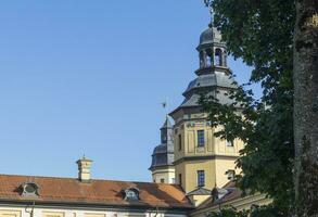 Nesvizh, Belarus - 08.23.2023 - Shot of the well know architectural landmark , Radzwill castle. History photo