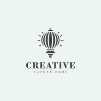 Lamp logo design, monochrome, simple, unique logo, black and white, no gradient. solid, negative space vector