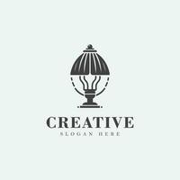 Lamp logo design, monochrome, simple, unique logo, black and white, no gradient. solid, negative space vector