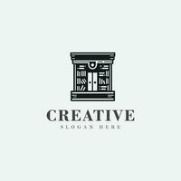 Bookstore logo design, monochrome, unique logo, simple, no gradient, black and white, negative space vector