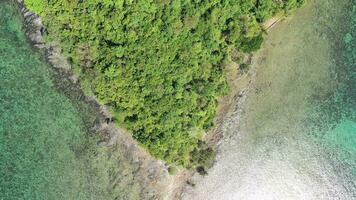 Aerial view of a small paradise island. video