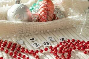 Close up shot of new year decorations. New year changing numbers, Holiday photo