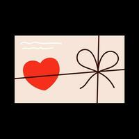 love letter envelope Valentines day minimal love letter vector illustration.