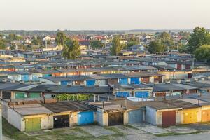 Areal shot of the rural part of the city. Urban photo