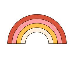 rainbow groovy retro icon Retro cartoon Valentines day element in trendy retro 60s 70s style. Vector illustration.