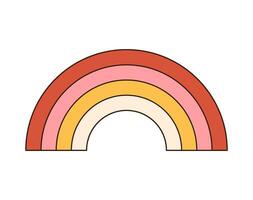 arco iris maravilloso retro icono retro dibujos animados san valentin día elemento en de moda retro 60s 70s estilo. vector ilustración.