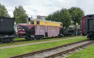 Shot of the vintage old construction trains. transport photo