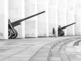 Moscow, Russia - 07.21.2021 - Facade of the Victory museum. History photo