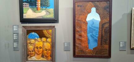 Minsk, Belarus - 12.12.2023 - Shot of the various pieces of art on the display of national Belarus gallery. Culture photo